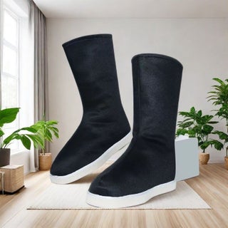 Traditional Chinese Boots With Raised Toe For Dance Cosplay, Hanfu Inner Height Increase, Men'S And Women'S Chinese-Style Soap Boots, Bow Shoes, Wedding Shoes, Military And Officer Pography Boots